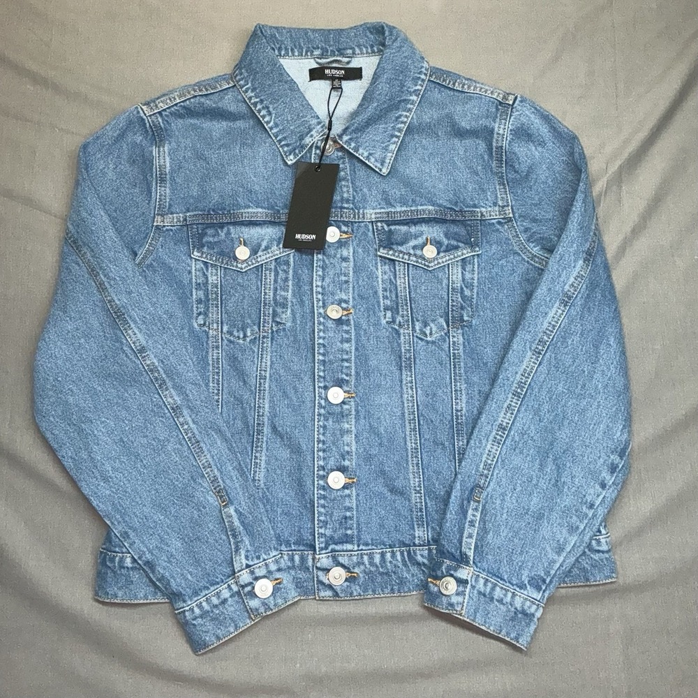 Hudson Los Angeles Denim Button Up Jean Trucker Jacket Women's Size XL/1X NEW - Picture 1 of 11